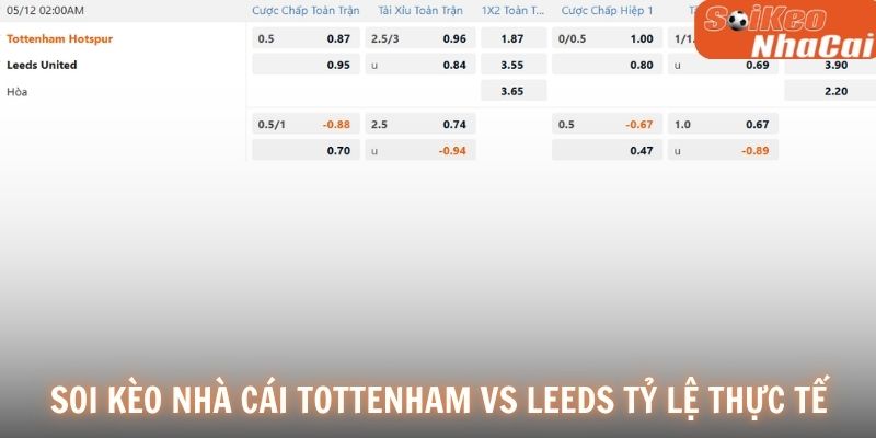 Soi kèo nhà cái Tottenham vs Leeds tỷ lệ thực tế 12/05