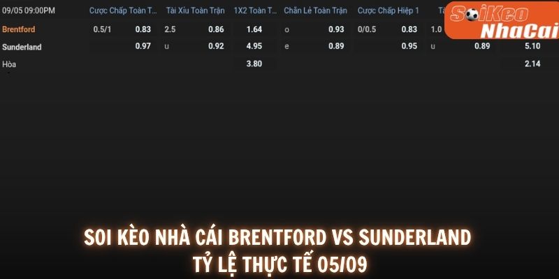 Soi kèo nhà cái Brentford vs Sunderland 05/09
